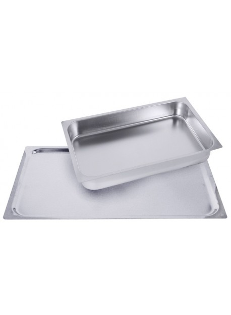 Plaque de cuisson en acier inoxydable - GN 2/1