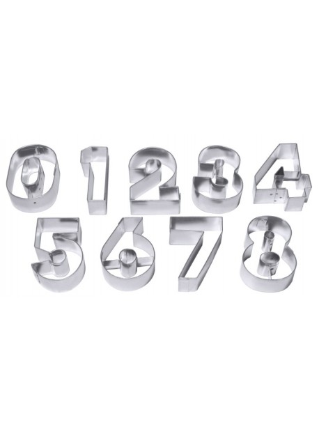 Set de grands emporte-pièces "chiffres" en fer blanc