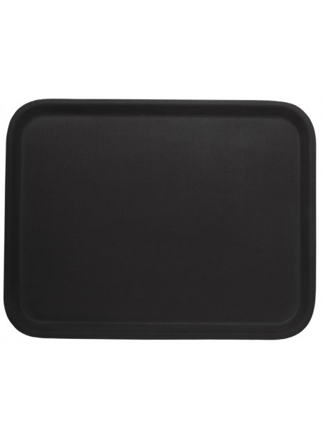 Plateau de service rectangulaire noir antidérapant