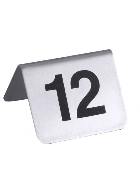 Set de 12 numéros de table imprimés inox