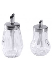 Dispenseur à sucre en verre avec couvercle en acier inoxydable 18/10