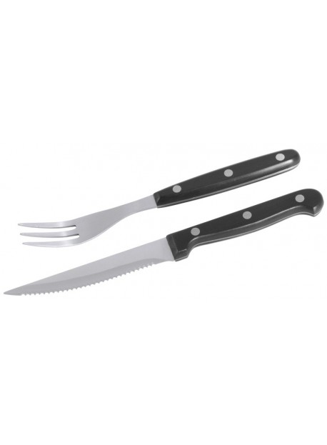 Set de 6 couteaux-fourchettes à steak inox0