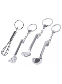 Porte-clés ustensiles de cuisine inox 18/10