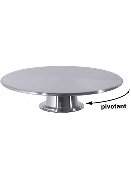 Présentoir à gâteau pivotant inox 18/10